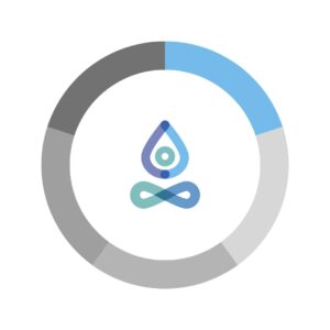 ein Kreis in den Blautönen des meditas-Logos.
